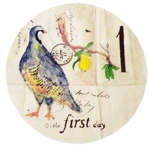 Williams Sonoma 12 Day's of Christmas Salad Plate - A Partridge in a Pear Tree